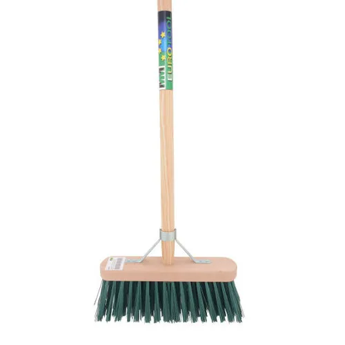 MM Eurotool Bezem FSC 29 Centimeter Kunstvezel Groen Met Steel 140 Centimeter
