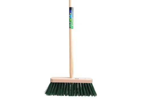 MM Eurotool Bezem FSC 29 Centimeter Kunstvezel Groen Met Steel 120 Centimeter