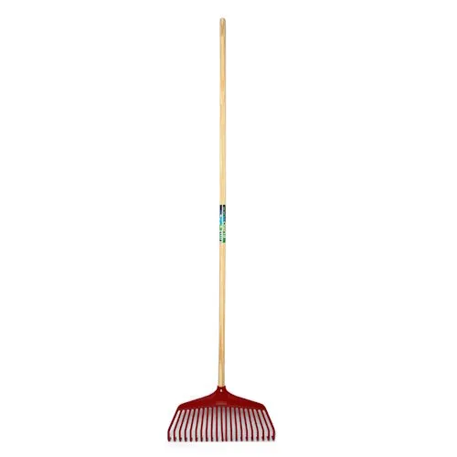 Fiskars Nylon gazonhark met MM houten steel 150cm