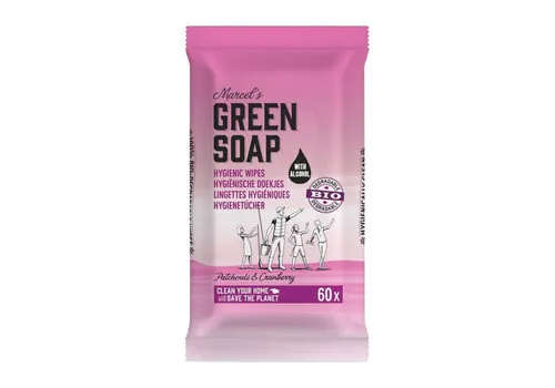 Marcel's Green Soap Cleansing Wipes Patchouli En Cranberry 60 Stuks