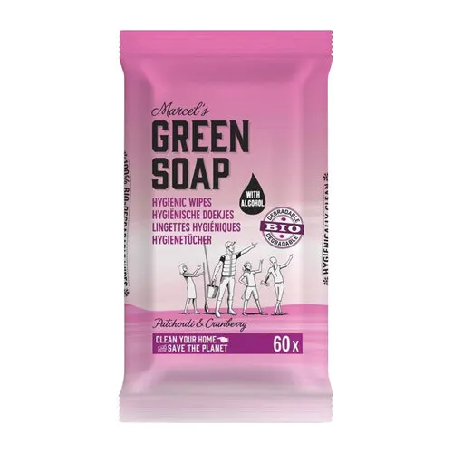 Marcel's Green Soap Cleansing Wipes Patchouli En Cranberry 60 Stuks