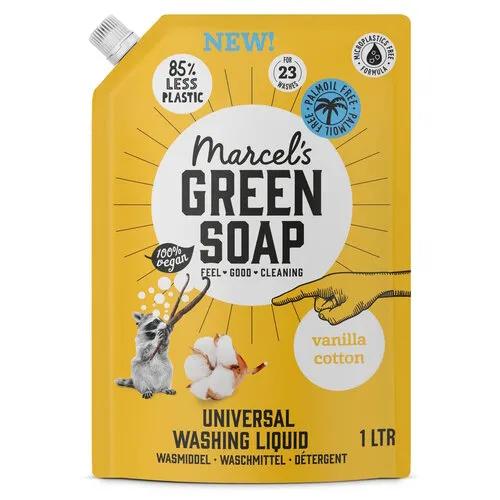 Marcel's Green Soap Wasmiddel Kleur Universeel Vanille En Katoen 1000 ML Navulling