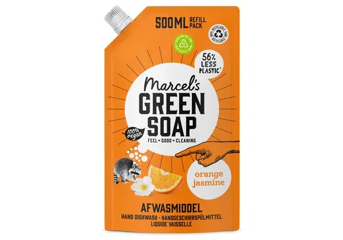 Marcel's Green Soap Afwasmiddel Sinaasappel & Jasmijn Navulling 500 ML