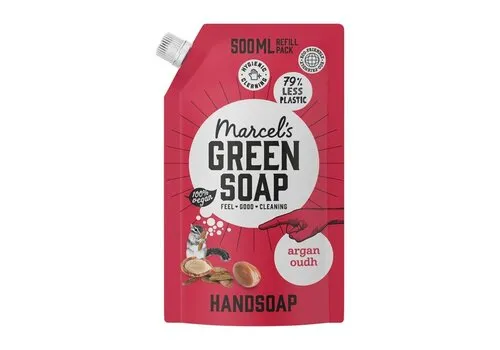 Marcel's Green Soap Handzeep Argan & Oudh Navulling 500 ML