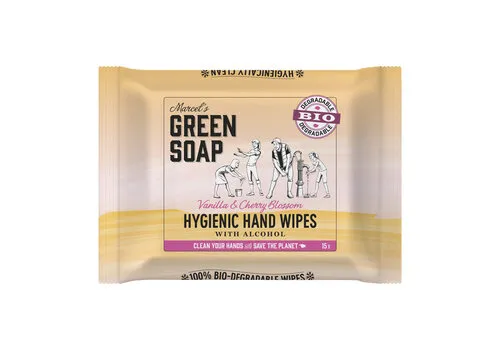 Marcel's Green Soap Hand Wipes Vanilla & Cherry Blossom 15 Stuks