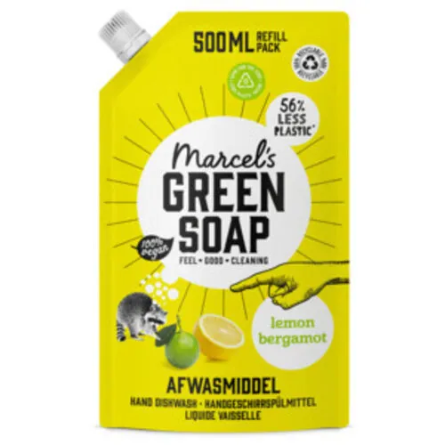 Marcel's Green Soap Afwasmiddel Lemon & Bergamot Navulling 500 ML