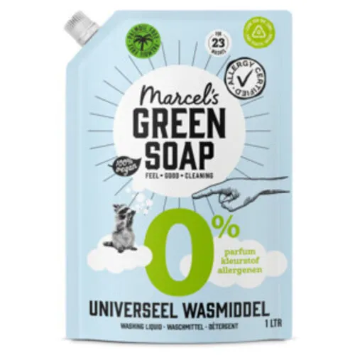 Marcel's Green Soap Wasmiddel 0% Universeel Navulling 1000 ML