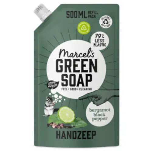 Marcel's Green Soap Handzeep Bergamot & Black Pepper Navulling 500 ML