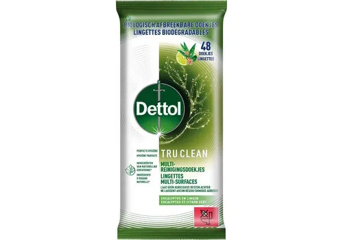 Dettol Tru Clean Eucalyptus & Lime Doekjes 48 Stuks