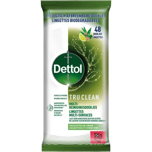 Dettol Tru Clean Eucalyptus & Lime Doekjes 48 Stuks