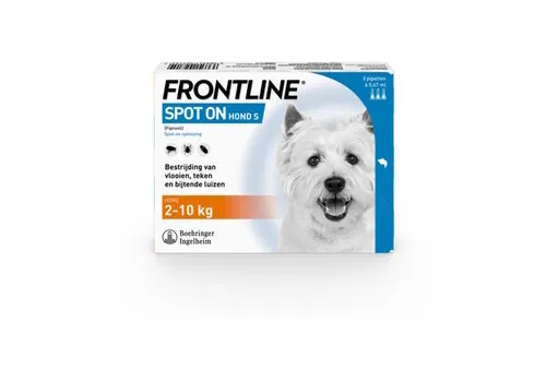 Frontline Spot-on Vlooien- en Tekenpipetten Hond 2 tot 10 kg | 3 x 0,67 ml | Tegen Vlooien, Teken en Bijtende Luizen