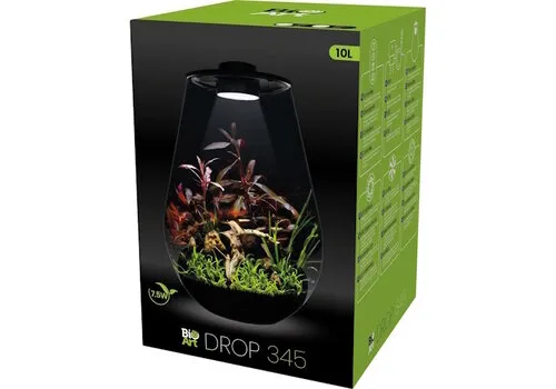 BIOART Drop 345 Zwart glazen terrarium met LED