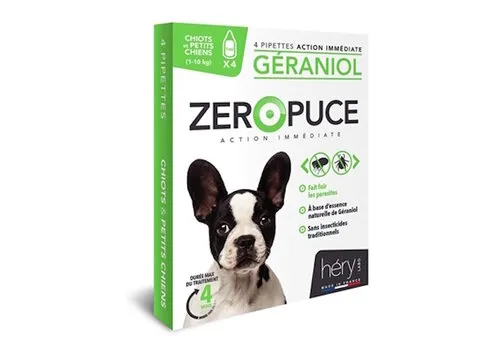 Hery Zeropuce Vlooiendruppels hond geraniol S 1 - 10 KG