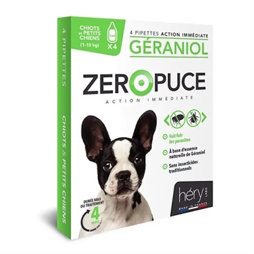 Hery Zeropuce Vlooiendruppels hond geraniol S 1 - 10 KG