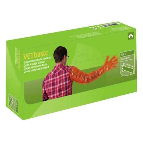 Kerbl Onderzoekshandschoen Vetbasic lang 90CM - 100 Stuks.