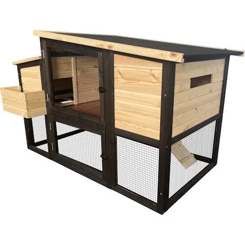 Duvo+ Woodland Design konijnenhok Bunny Barn houtkleurig | 147 x 80 x 93 cm