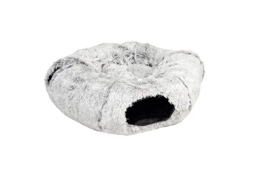 Duvo+ Snug kattentunnel & donutbed 80x80x25cm lichtgrijs