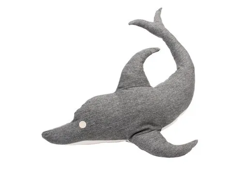 Duvo+ ECO Pluche Dolfijn 18x15x6cm grijs