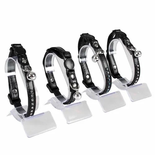 Duvo+ Kattenhalsband Leder & Diamanten 20-30CM / 10MM