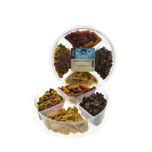 Zoolekker Knaagkwartet - ronde snackbox voor knaagdieren
