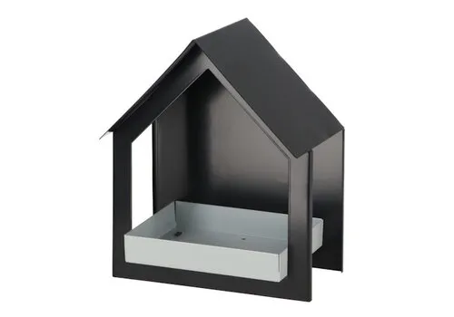 Tweetfeed Muurvoedertafel antraciet/wit - metalen wandmodel