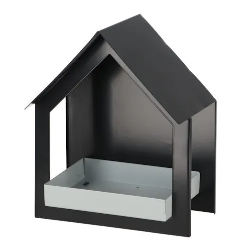 Tweetfeed Muurvoedertafel antraciet/wit - metalen wandmodel
