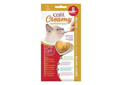 Cat It CA Creamy Superfood Traktaties - diverse smaken - 4x10 g of 8x10 g