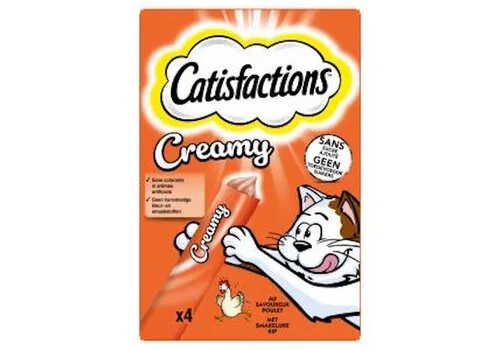 Catisfactions Creamy kattensnack – 4×10 g (Kip & Zalm)