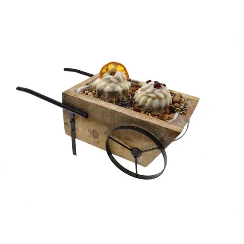 Tweetfeed Vogeltaart in kruiwagen – 29 × 13 × 12 cm