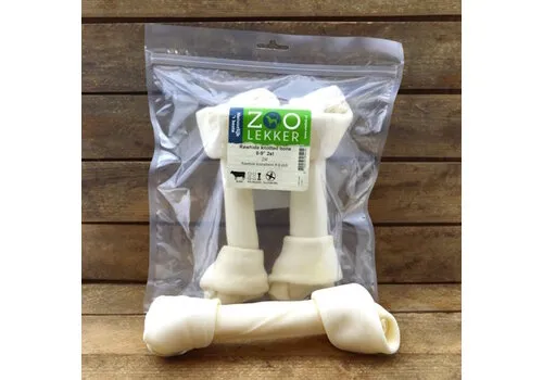 Zoolekker Rawhide knotted bone hondensnack 8-9 inch - 2 stuks