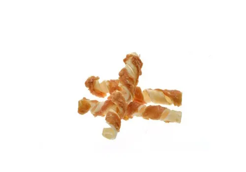 Zoolekker Rawhide Spiral wit met kip 18cm bulk