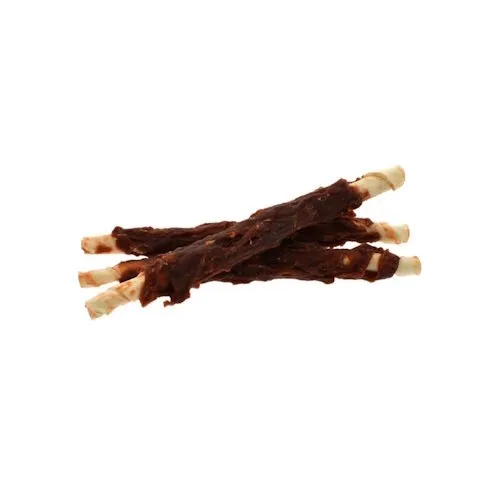 Zoolekker Rawhide stick met eend 24 cm bulk