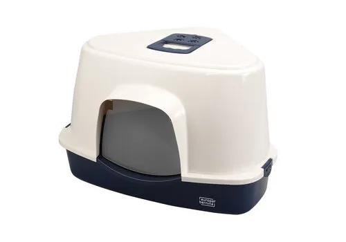 Ebi Kattentoilet Prism Wit/Donkerblauw L – 56×70×46 cm