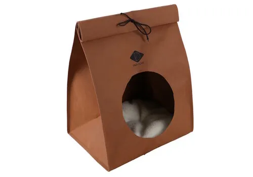 D&D Home Oscar papier-look kattenzak bruin - trendy schuilplaats
