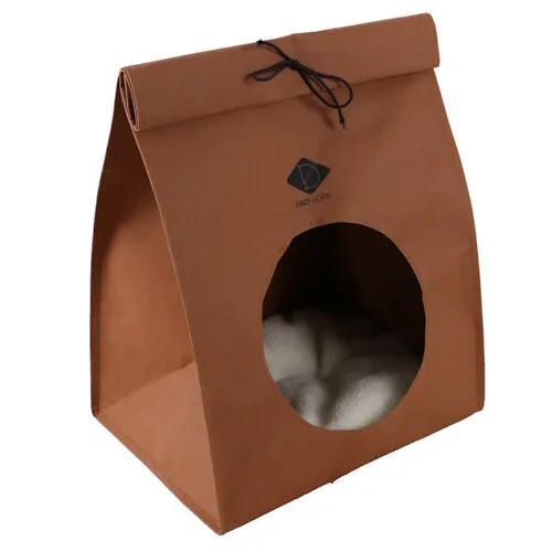 D&D Home Oscar papier-look kattenzak bruin - trendy schuilplaats