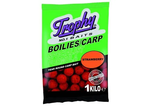 Trophy Baits Boilies Strawberry 1KG - karperaas