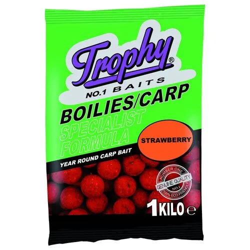 Trophy Baits Boilies Strawberry 1KG - karperaas