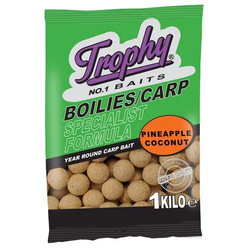 Trophy Baits Boilies Pineapple Coconut 1KG - karperaas Trophy Baits Boilies Pineapple Coconut 1KG - karperaas