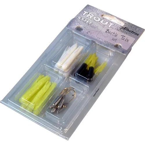 Albatros Trout Style Beetle Tube Set - forel kunstaas set 20-delig