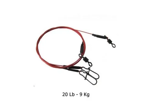 Predox Bloodwire Leader 9 kg - rood gecoate stalen onderlijn