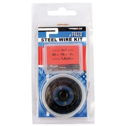 Predox Steel Wire Kit 20 lb - 1x7 gecoat staaldraad met sleeves