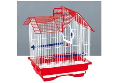 Junai.nl Vogelkooi Type 5B218 - wit met rood Junai.nl Vogelkooi Type 5B218 - wit met rood