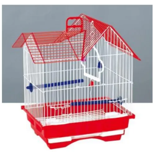 Junai.nl Vogelkooi Type 5B218 - wit met rood Junai.nl Vogelkooi Type 5B218 - wit met rood