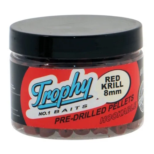 Trophy Baits Pre-Drilled Red Krill Pellets Trophy Baits Pre-Drilled Red Krill Pellets