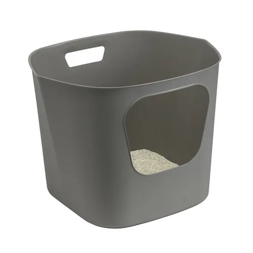 2ekans D&D Home Kattentoilet DEAN Open Grijs