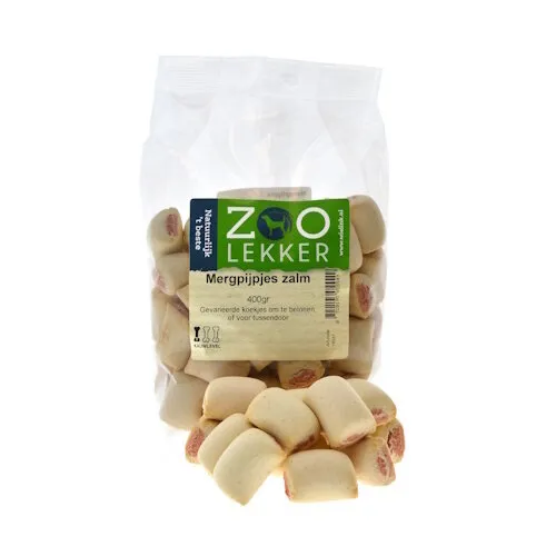 Zoolekker Mergpijpjes zalm hondensnack - 400 g