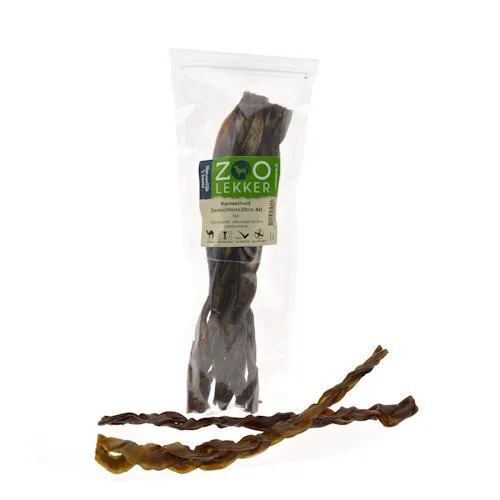 Zoolekker Kameelhuid gevlochten hondensnack 30 cm - 4 stuks