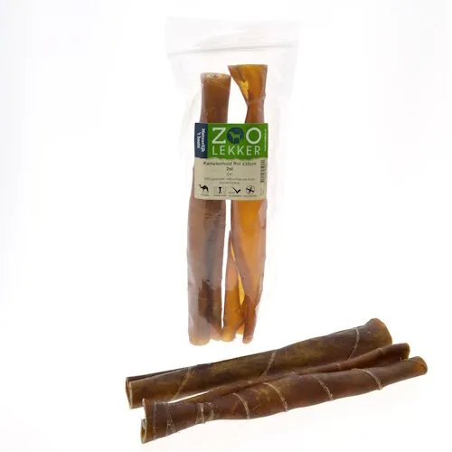 Zoolekker Kamelenhuid rol hondensnack 30 cm - 2 stuks