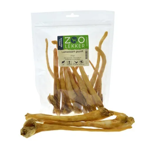 Zoolekker Lamsstaart gepoft 200 Gram