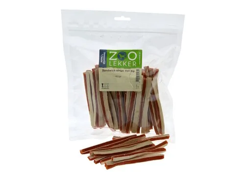 Zoolekker Sandwich strips met kip 400 Gram